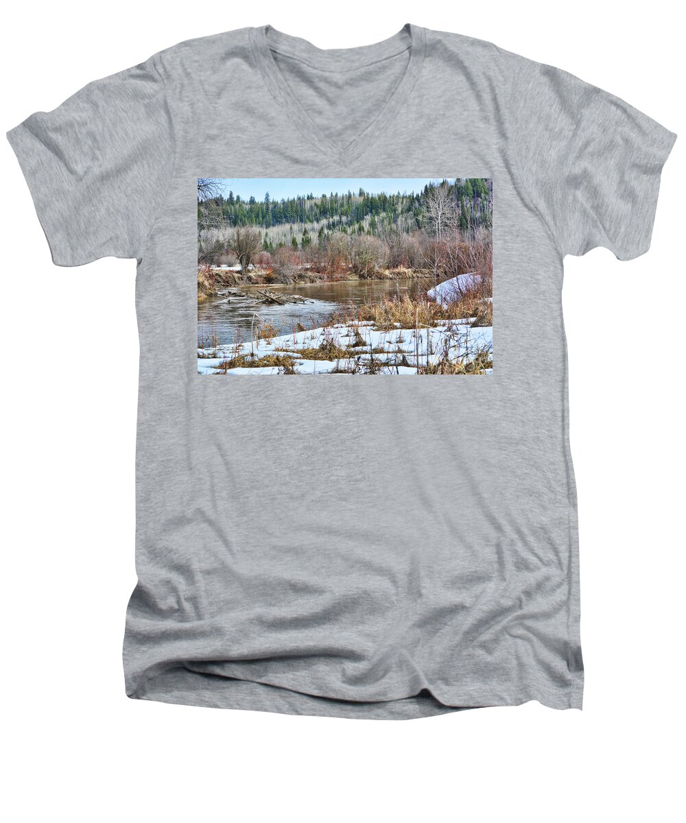Storm Men's V-Neck T-Shirt featuring the photograph Calm Waters by Vivian Martin
