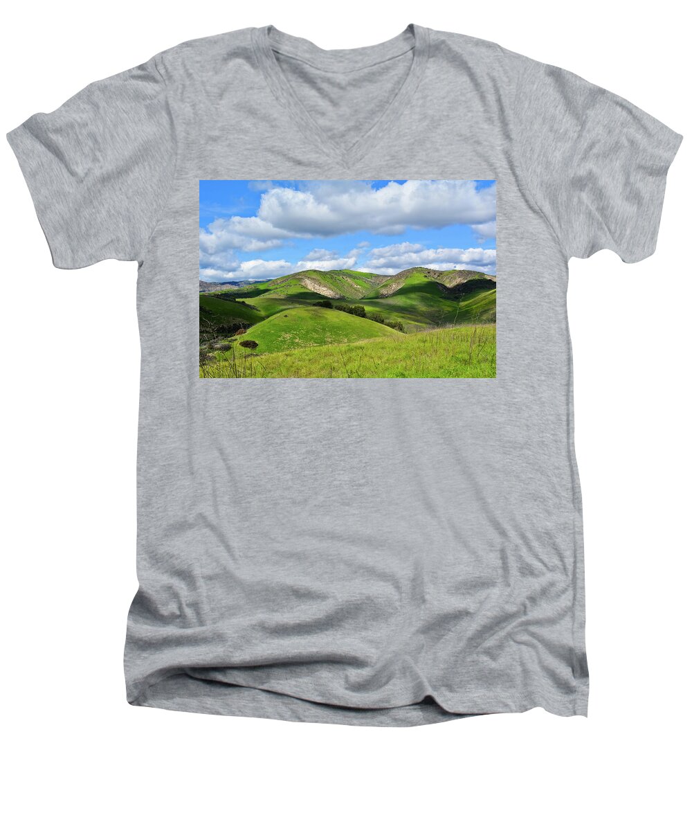 California Men's V-Neck T-Shirt featuring the photograph Cheeseboro Palo Comado Canyon by Kyle Hanson