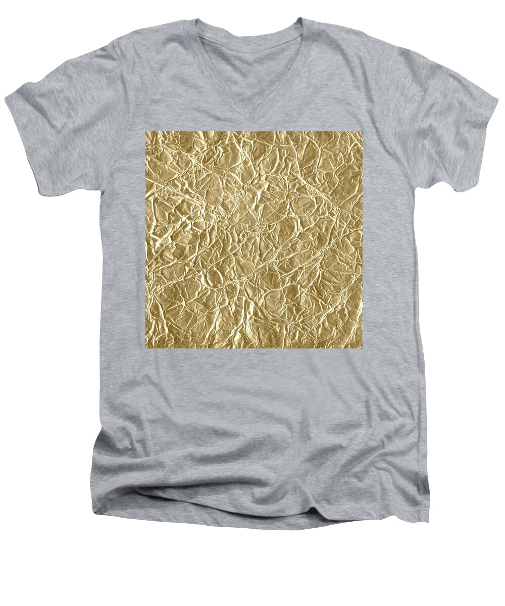 Cute Men's V-Neck T-Shirt featuring the photograph Gold cute gift by Top Wallpapers