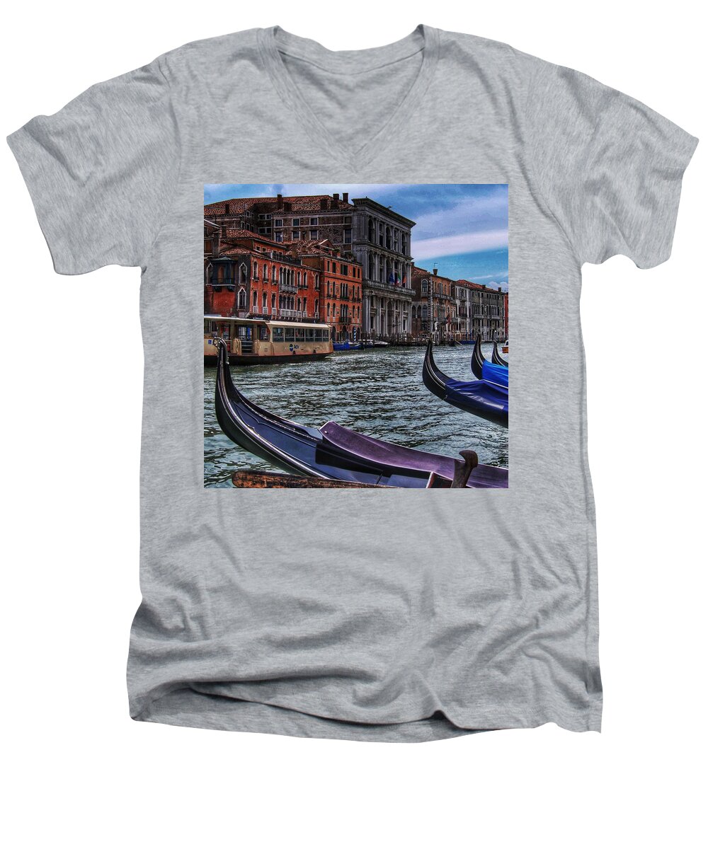  Men's V-Neck T-Shirt featuring the photograph Gondolas by Al Harden
