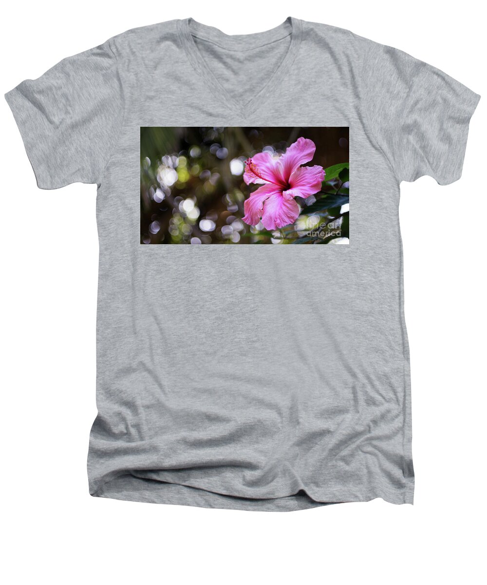 Beautiful Men's V-Neck T-Shirt featuring the photograph Hibiscus Flower Bloom by Pablo Avanzini
