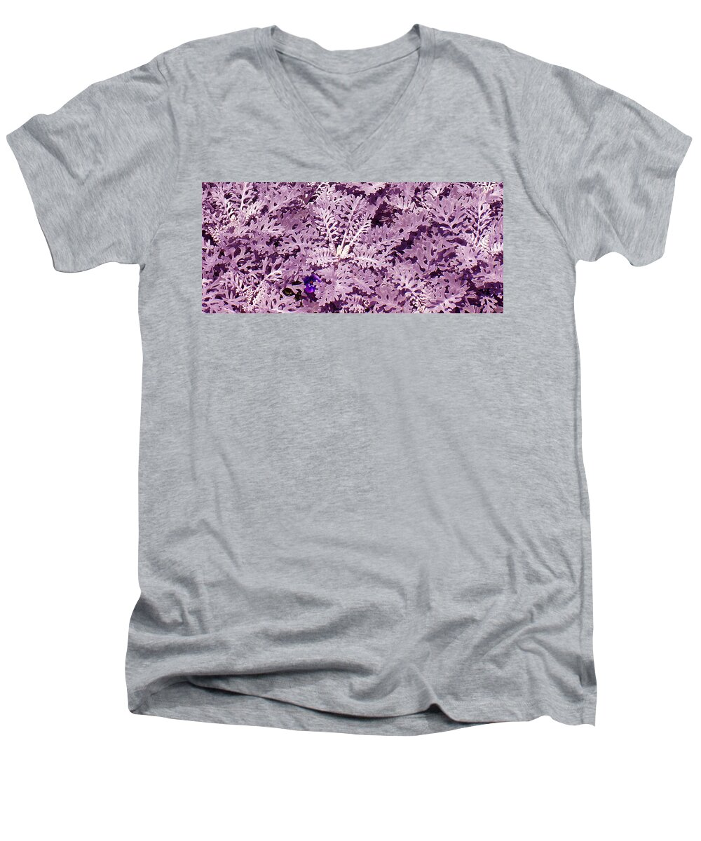 Mauve Men's V-Neck T-Shirt featuring the photograph Hide-n-Seek by Steven Robiner