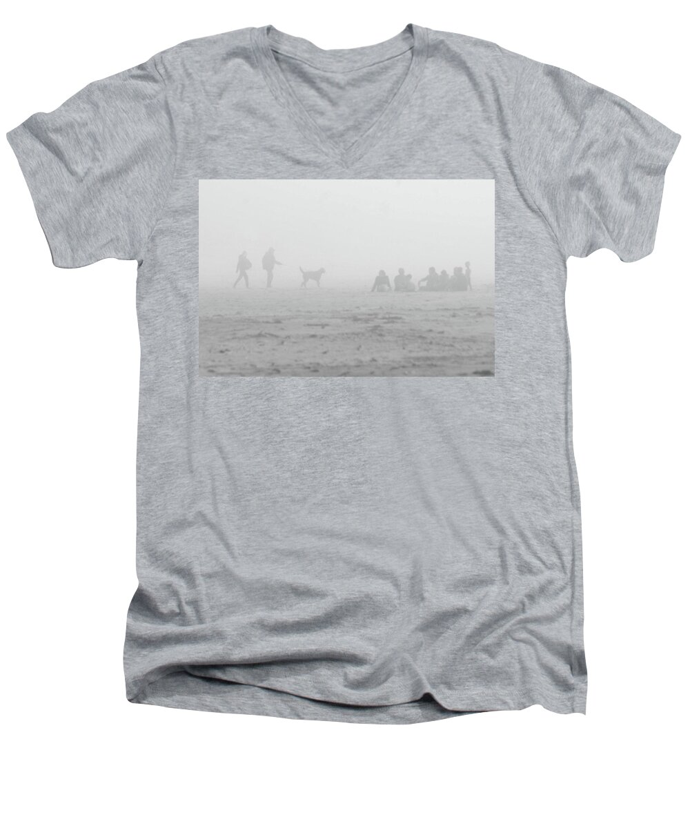 Beach Men's V-Neck T-Shirt featuring the photograph Human Nature by David Armentrout