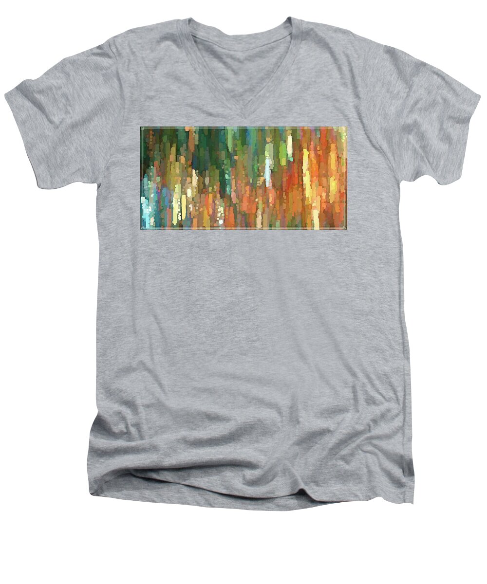 Squares Men's V-Neck T-Shirt featuring the digital art It's Full of Squares by David Manlove