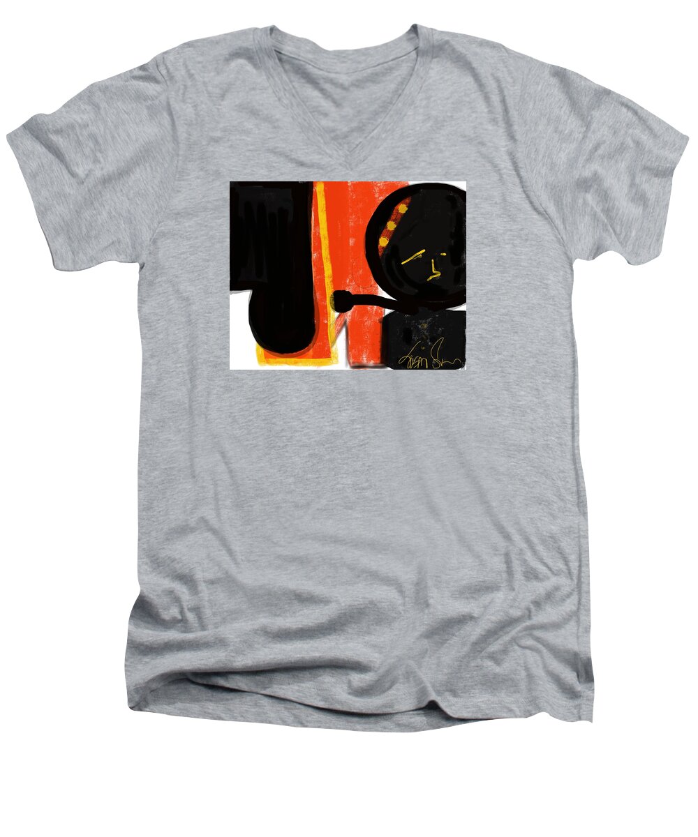 Susanfielderart Men's V-Neck T-Shirt featuring the digital art I've Got Your Back by Susan Fielder