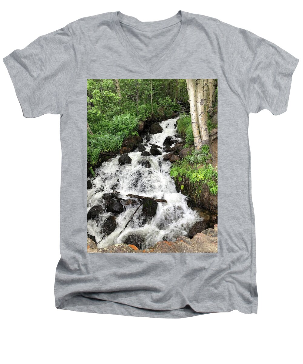 Water Men's V-Neck T-Shirt featuring the photograph Little fall by Trent Mallett