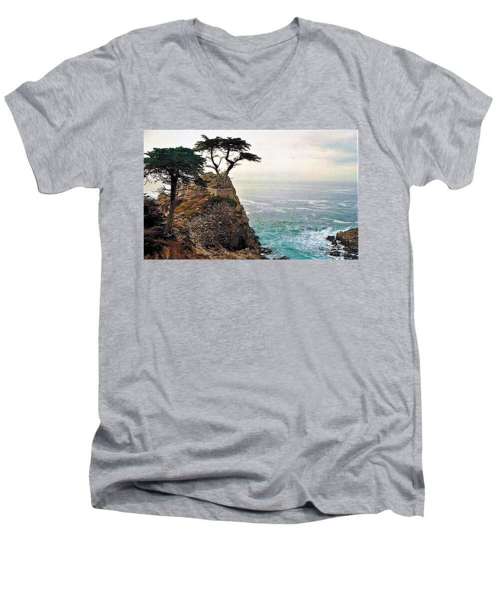 Lone Cyprus Men's V-Neck T-Shirt featuring the photograph Lone Cyprus by FD Graham