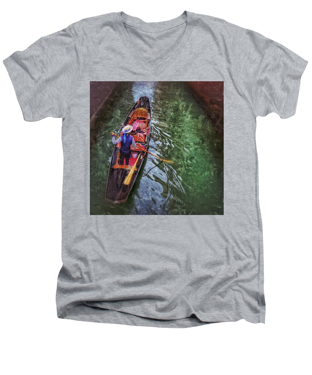  Men's V-Neck T-Shirt featuring the photograph Lonely Gondola by Al Harden