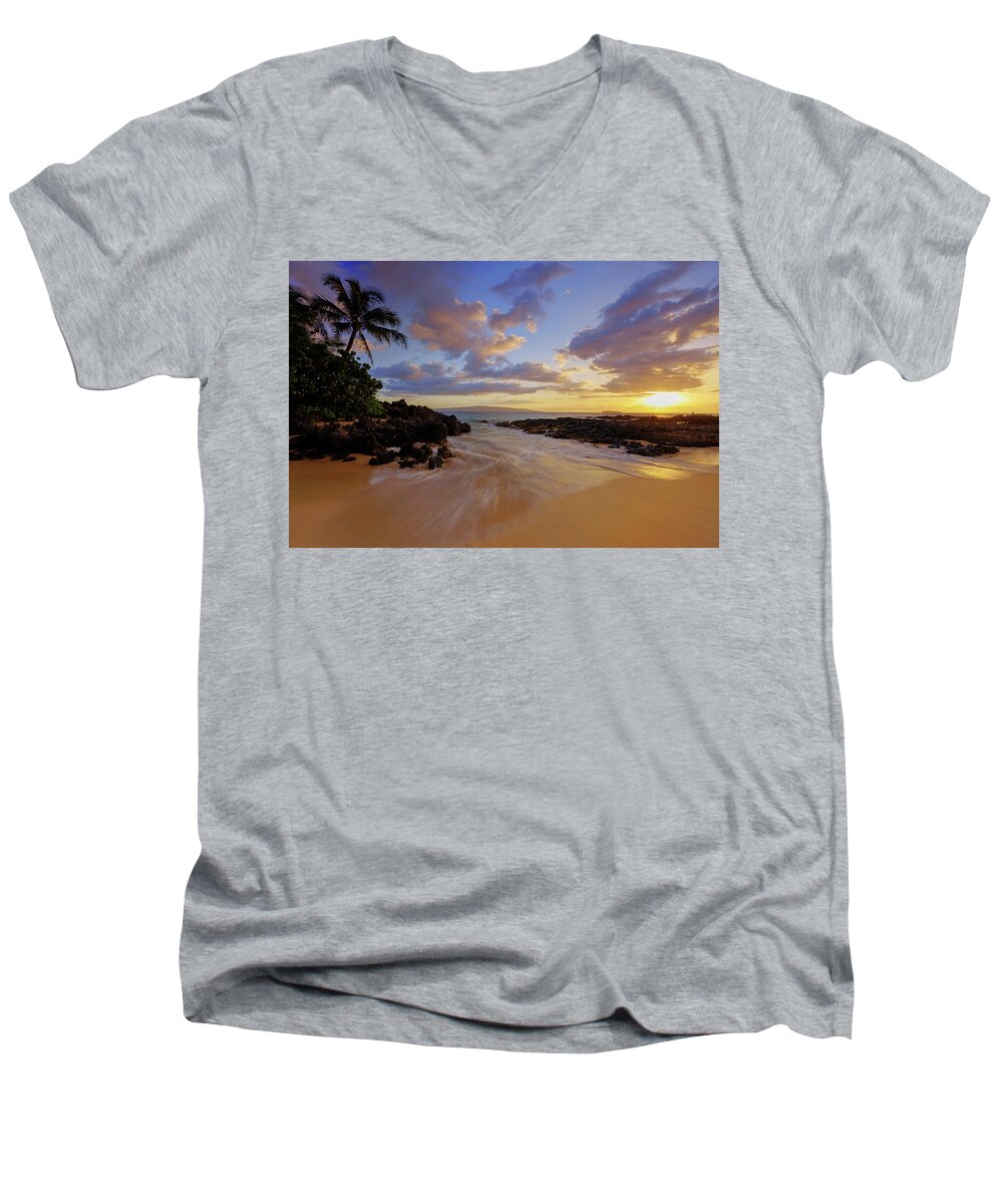 Beach Men's V-Neck T-Shirt featuring the photograph Maui's Way by Chad Dutson