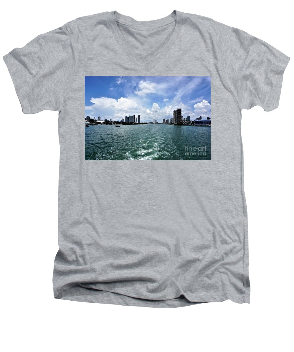 Miami Men's V-Neck T-Shirt featuring the photograph Miami2 by Merle Grenz