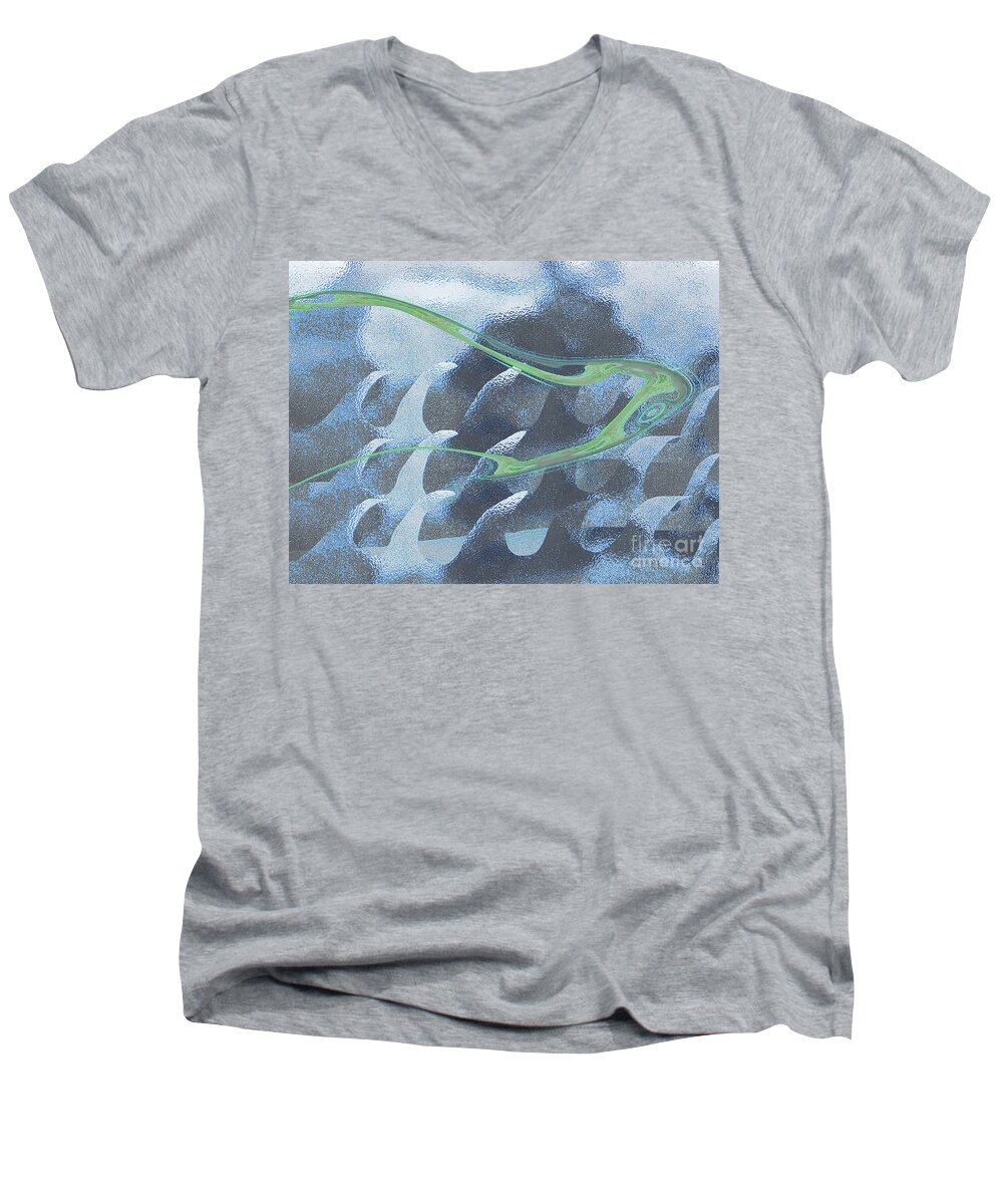 Sea Men's V-Neck T-Shirt featuring the digital art Mist by Alexandra Vusir