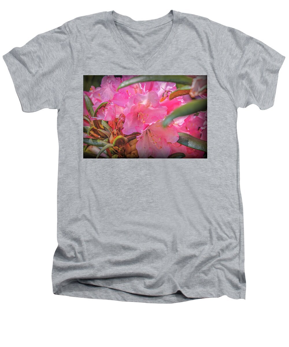 Pink Pink Pink Men's V-Neck T-Shirt featuring the photograph Pink Pink Pink #i8 by Leif Sohlman