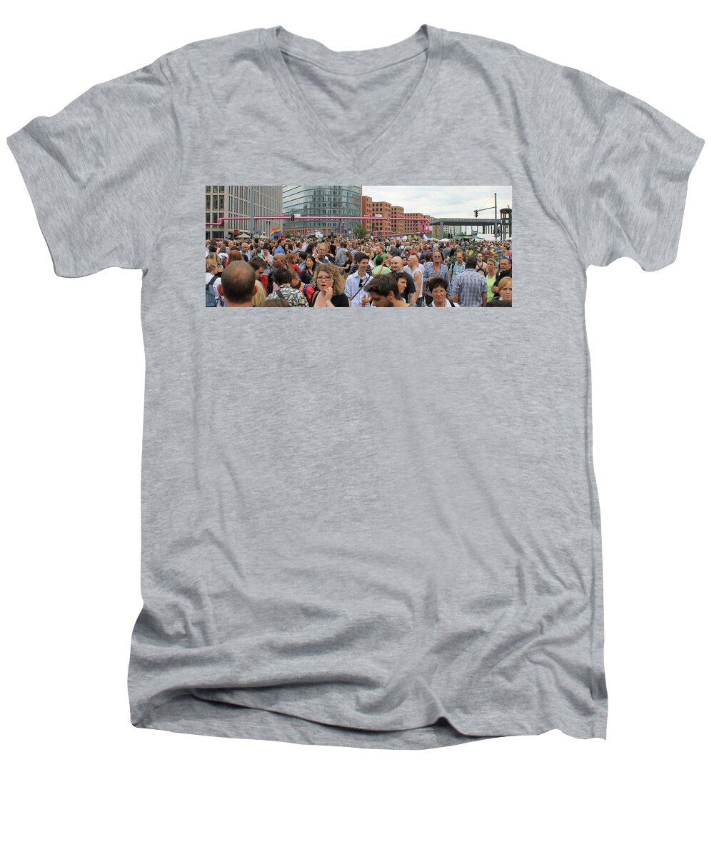 Pride Men's V-Neck T-Shirt featuring the photograph Pride, Berlin by Jonathan Thompson