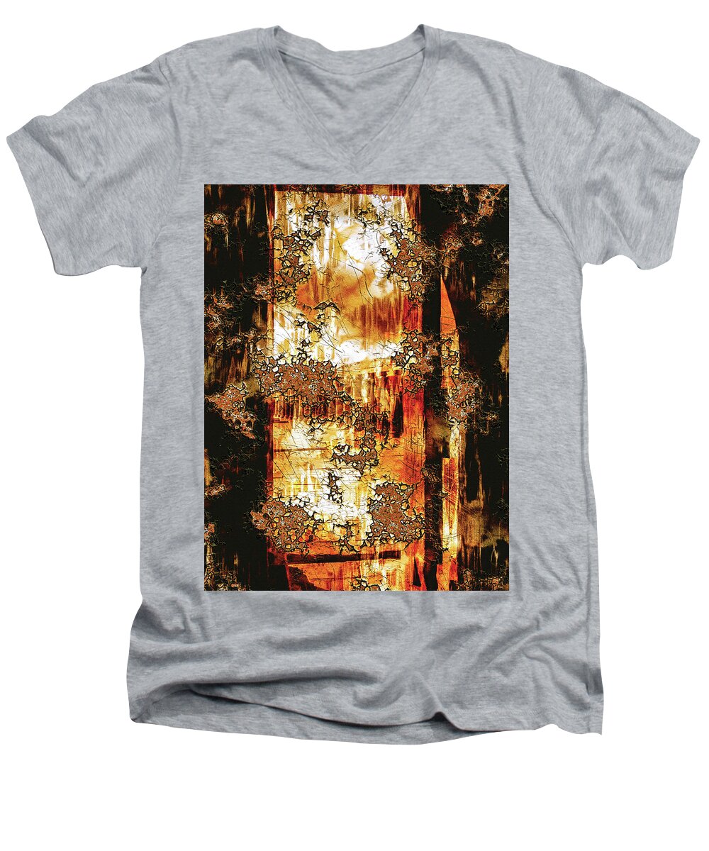 Abstract Prints Men's V-Neck T-Shirt featuring the digital art Prophecy by Paula Ayers