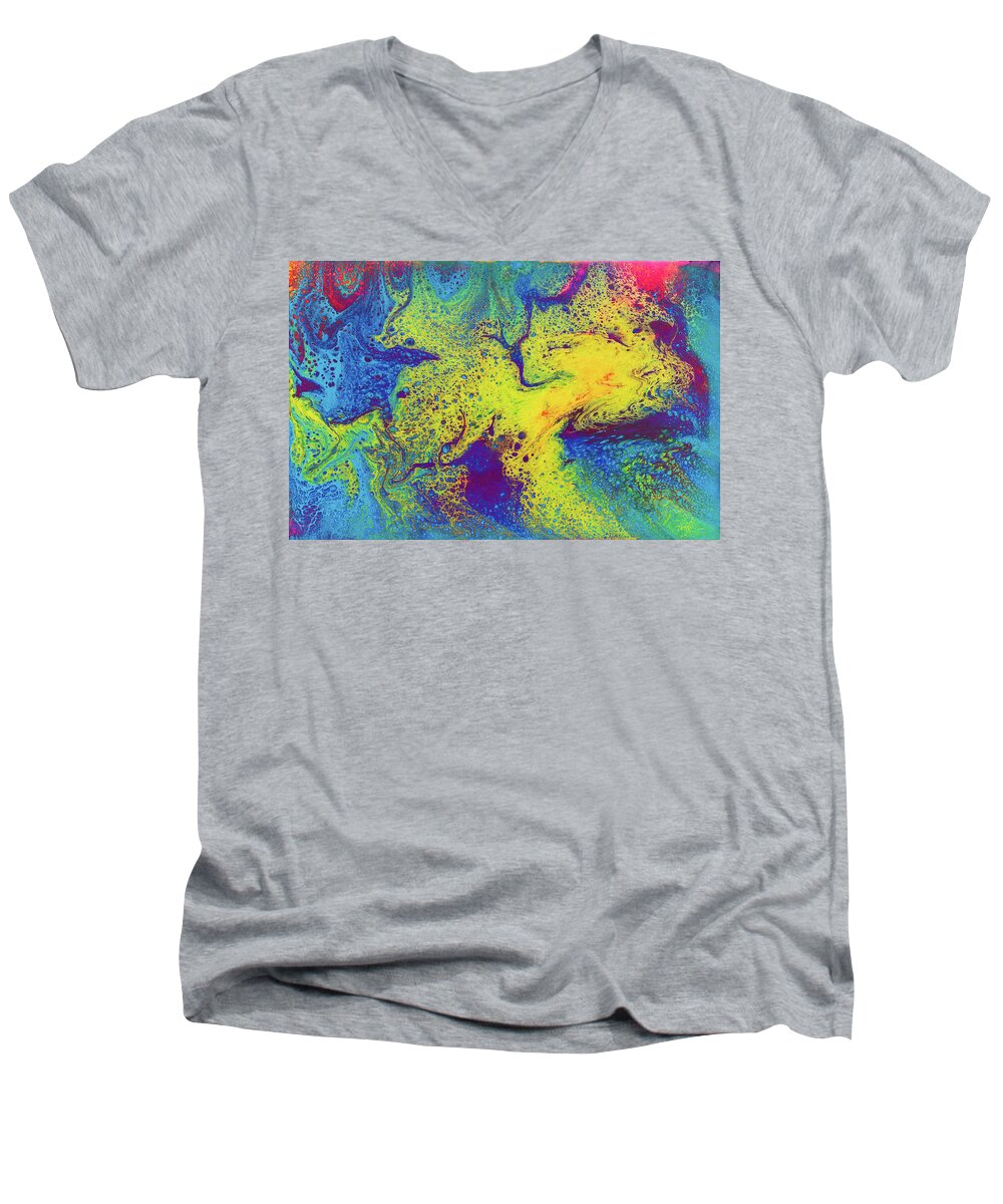 Fluid Men's V-Neck T-Shirt featuring the painting Pure Illumination by Jennifer Walsh