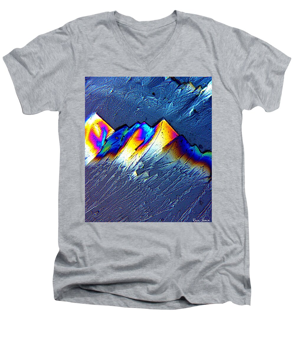  Men's V-Neck T-Shirt featuring the photograph Rainbow Mountains by Rein Nomm