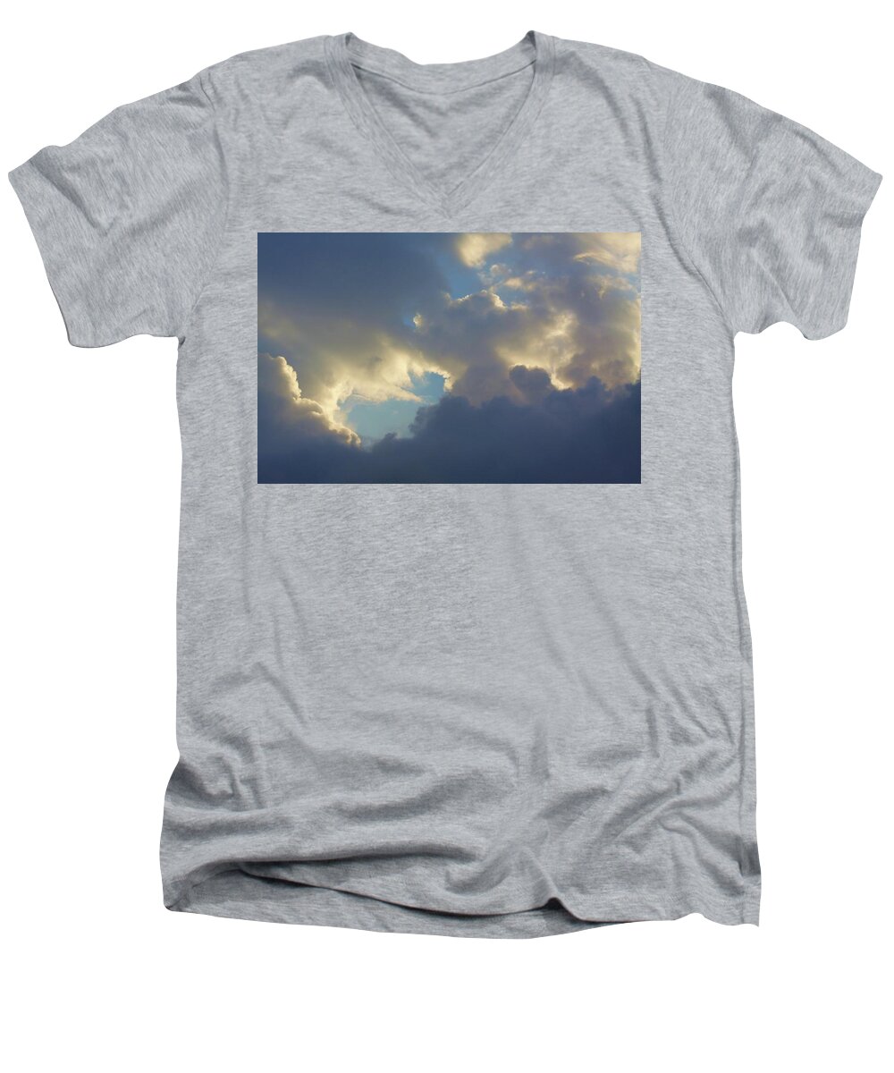 Clouds Men's V-Neck T-Shirt featuring the photograph Respite by Fred Bailey