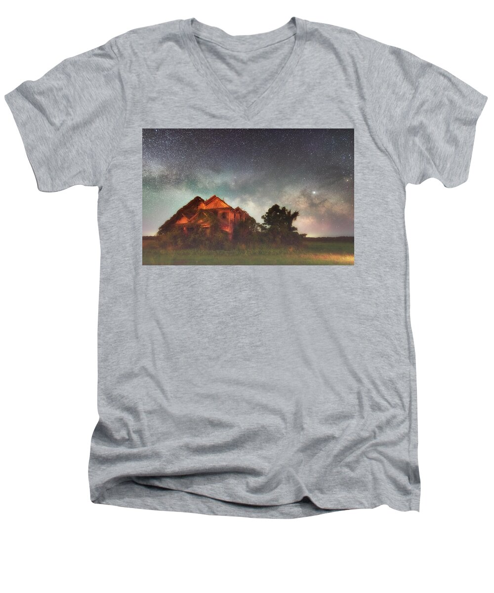 Ruined Dreams Men's V-Neck T-Shirt featuring the photograph Ruined Dreams by Russell Pugh