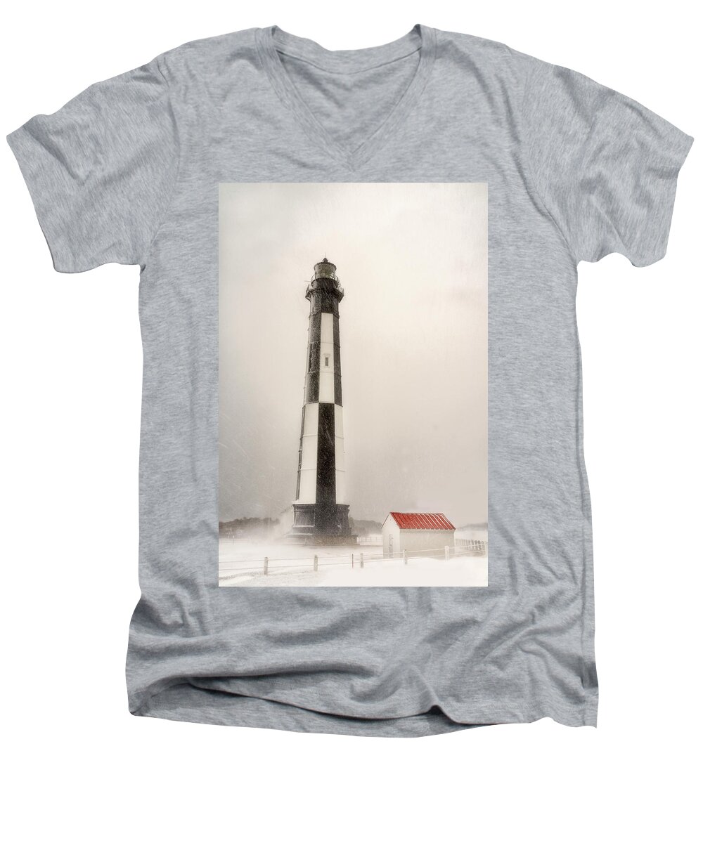 Cape Henry Men's V-Neck T-Shirt featuring the photograph Snowbound by Russell Pugh