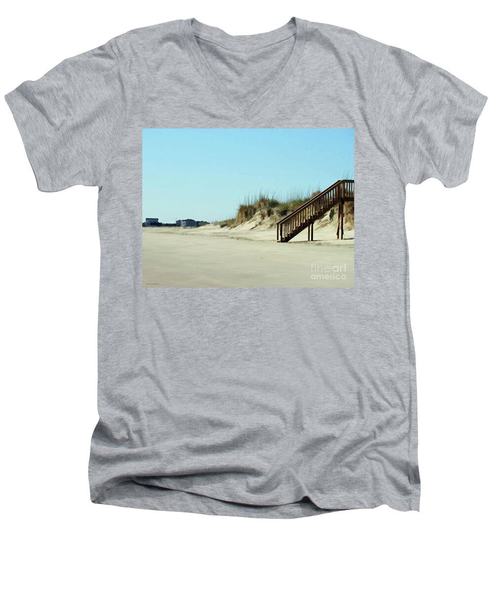 Beach Men's V-Neck T-Shirt featuring the photograph Stairway to Heaven by Roberta Byram