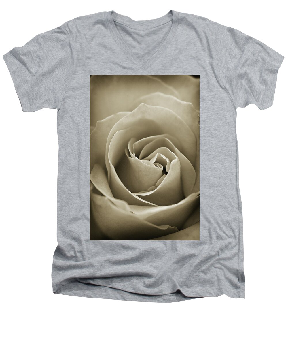 Sepia Rose Men's V-Neck T-Shirt featuring the photograph Standard by Michelle Wermuth
