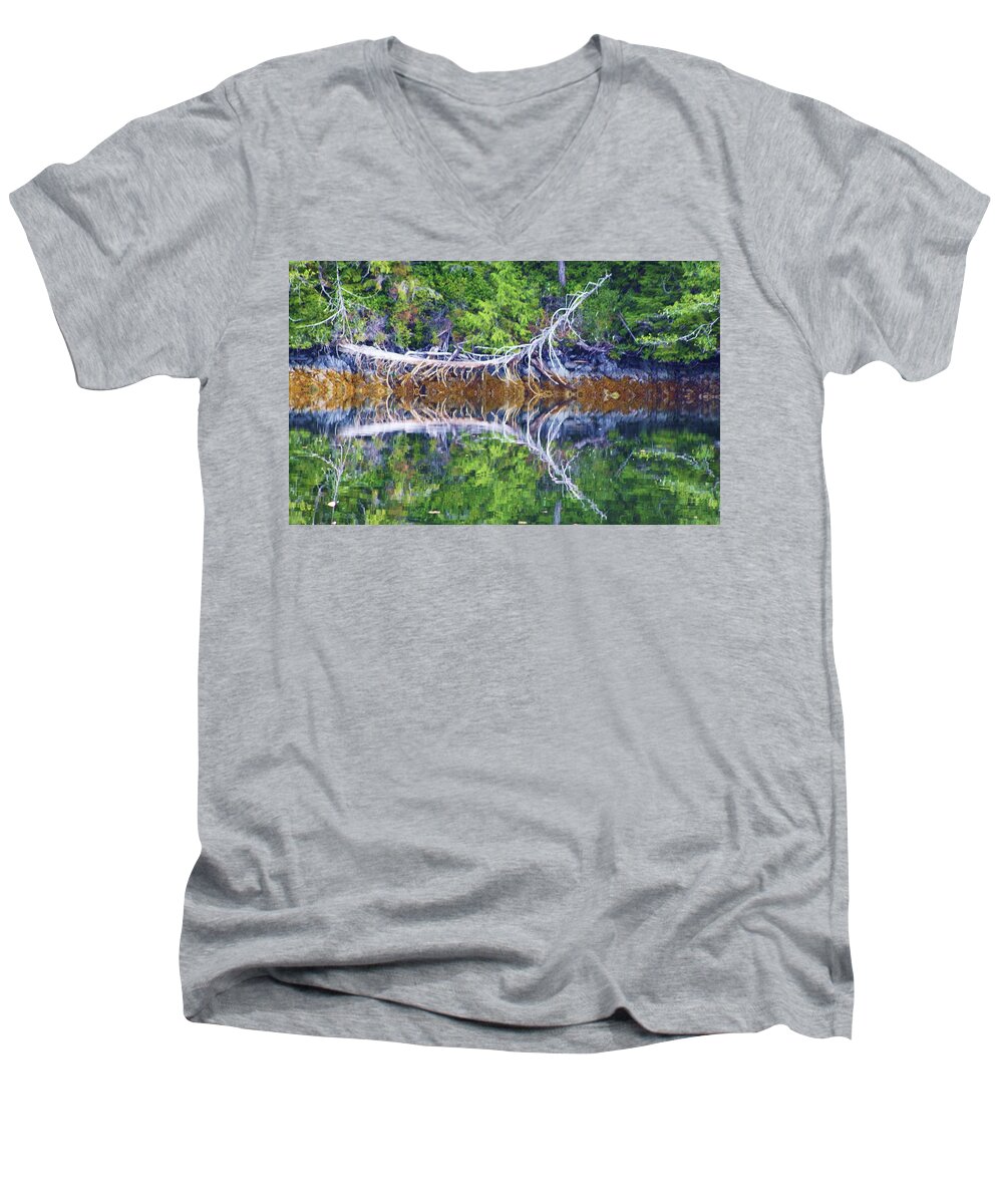 Reflection Men's V-Neck T-Shirt featuring the photograph Symmetry by Fred Bailey