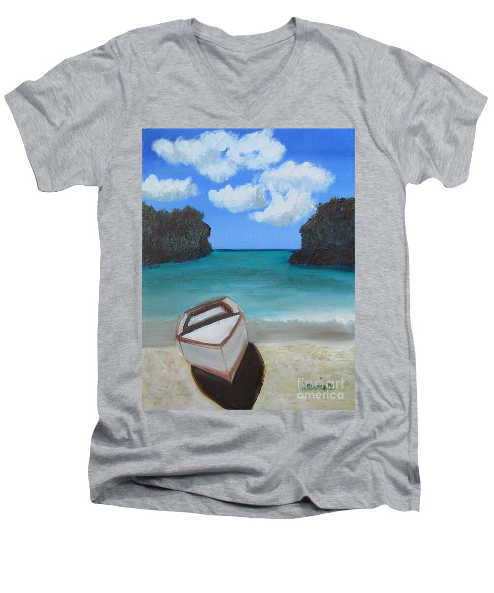 Water Men's V-Neck T-Shirt featuring the painting Take Me Away by Laurie Morgan