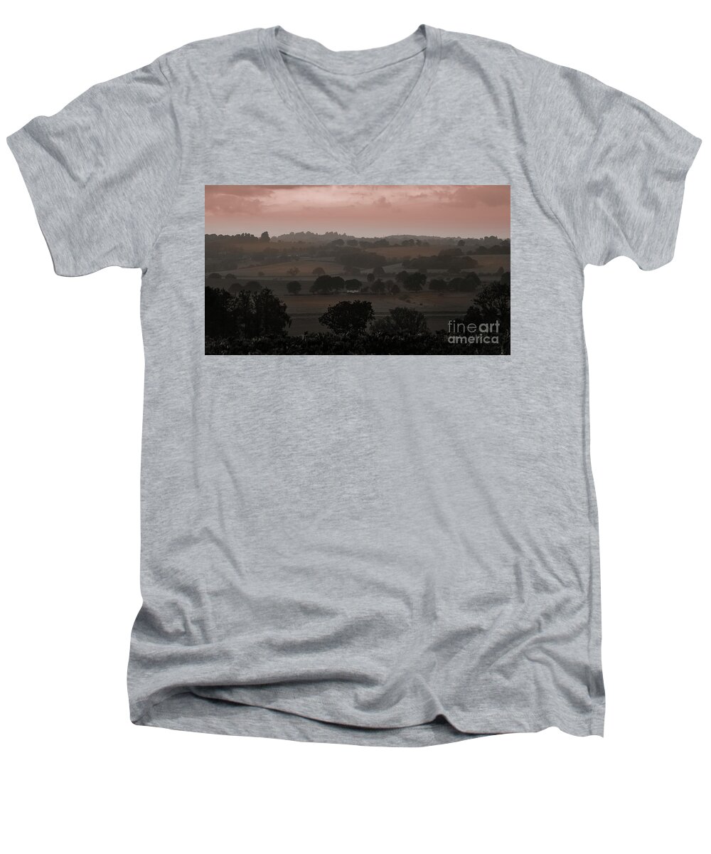 English Men's V-Neck T-Shirt featuring the photograph The English Landscape by Perry Rodriguez