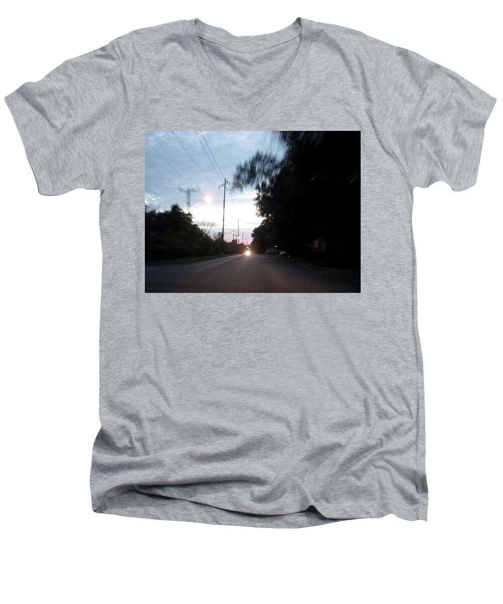 Motion Men's V-Neck T-Shirt featuring the photograph The Passenger 04 by Joseph A Langley