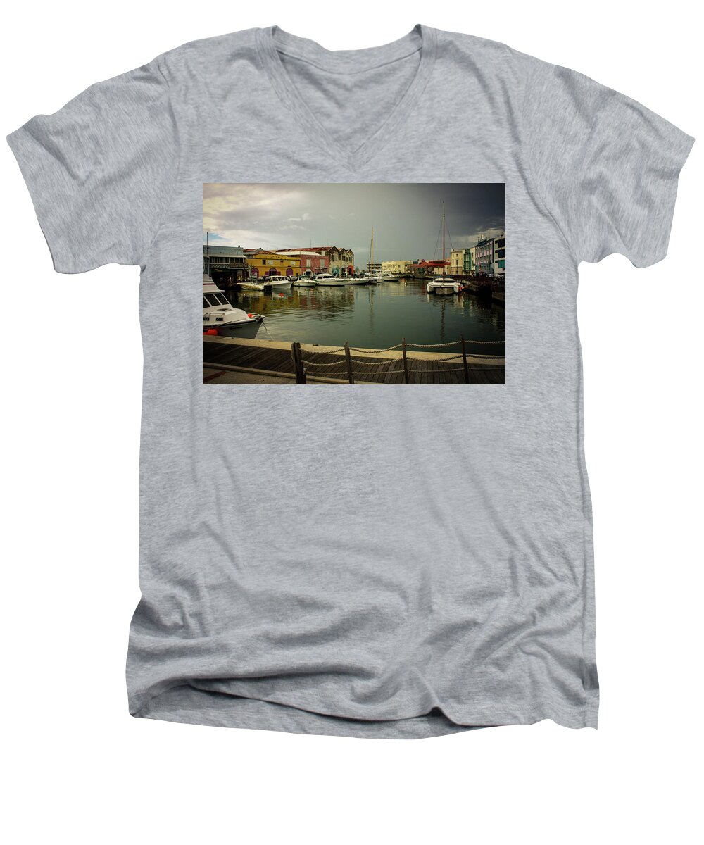 Barbados Men's V-Neck T-Shirt featuring the photograph The storm's a coming. by Pheasant Run Gallery