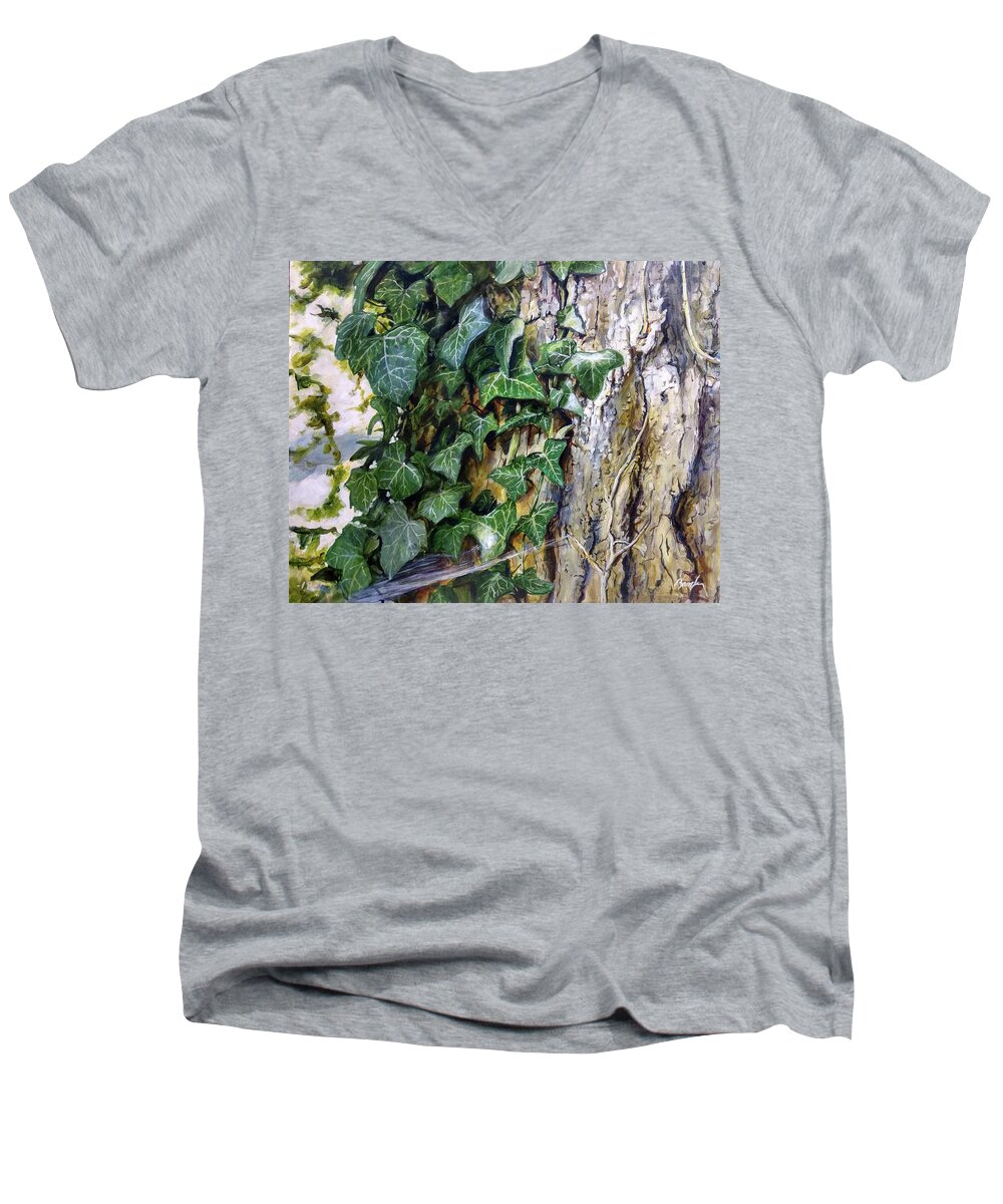 Tree Men's V-Neck T-Shirt featuring the painting The Wedding by William Brody