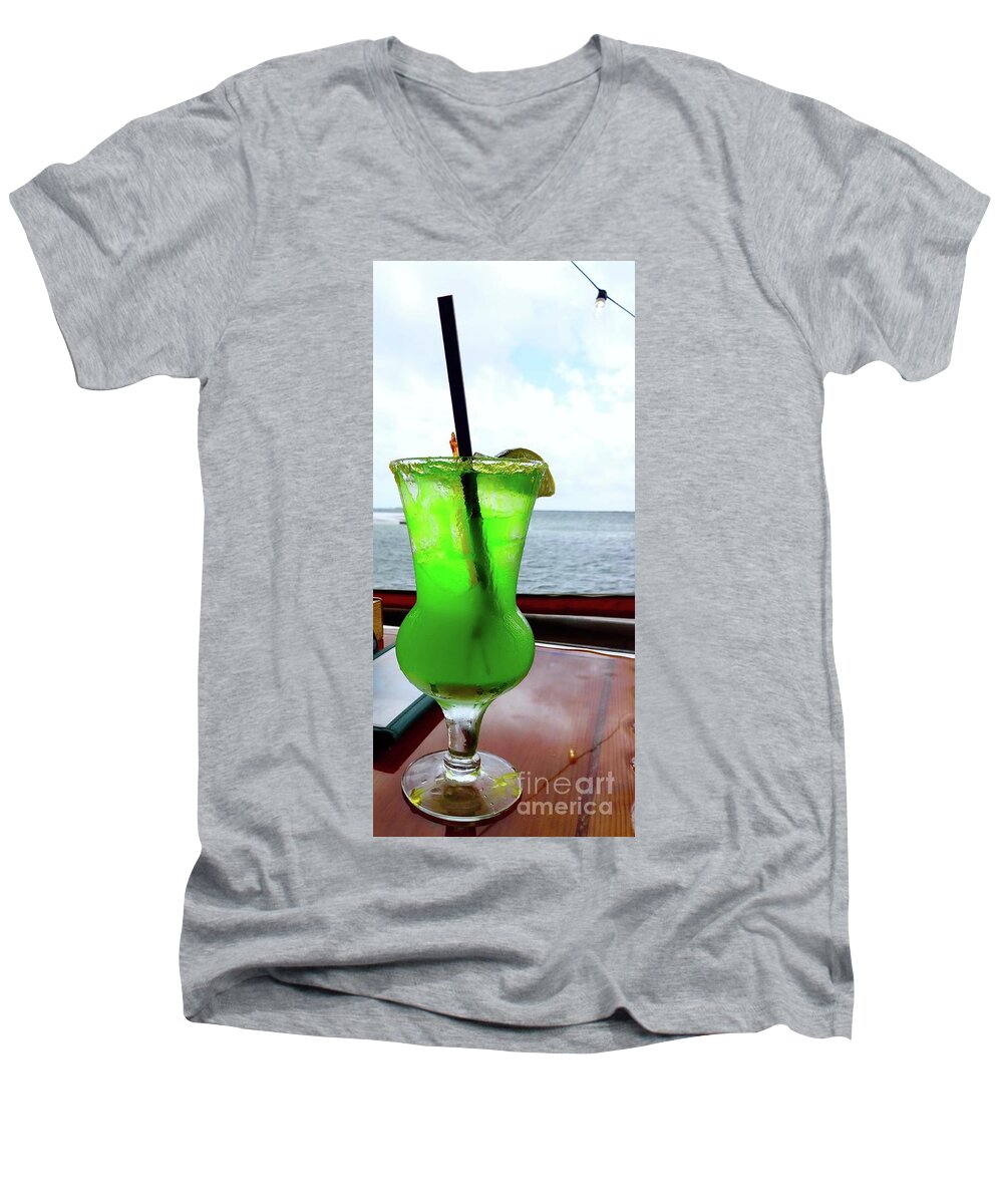 Drink Men's V-Neck T-Shirt featuring the photograph Vacation Medication by Megan Cohen