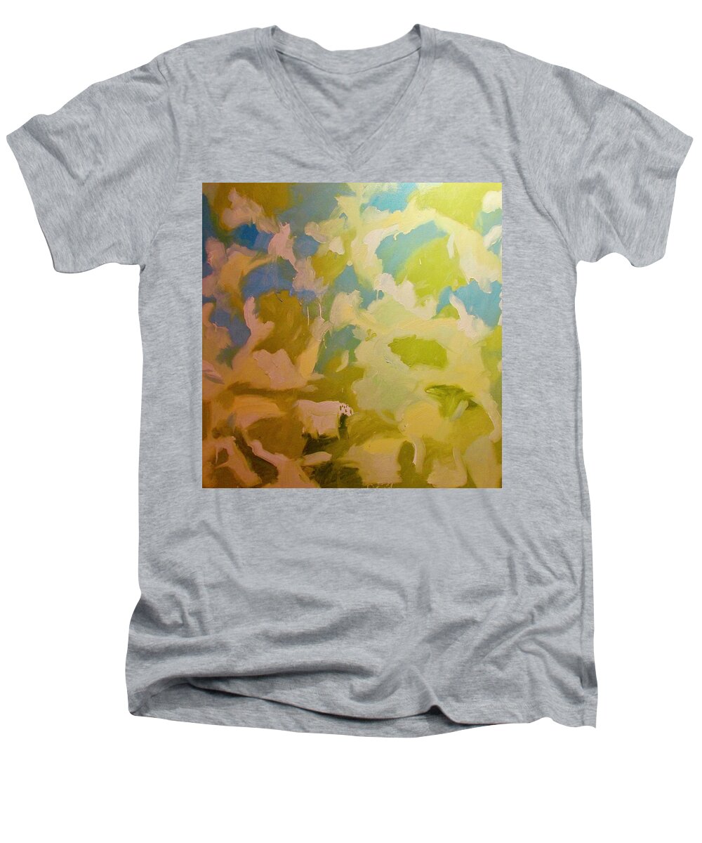 Landscape Men's V-Neck T-Shirt featuring the painting Yes It Is by Steven Miller