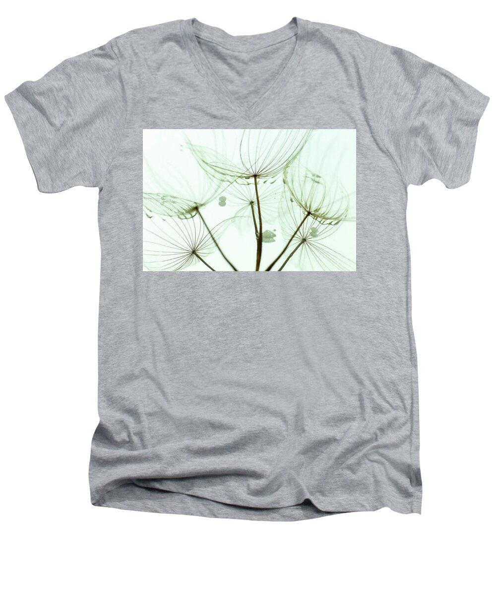 Dandelions Men's V-Neck T-Shirt featuring the photograph White Dandelions #2 by Iris Greenwell