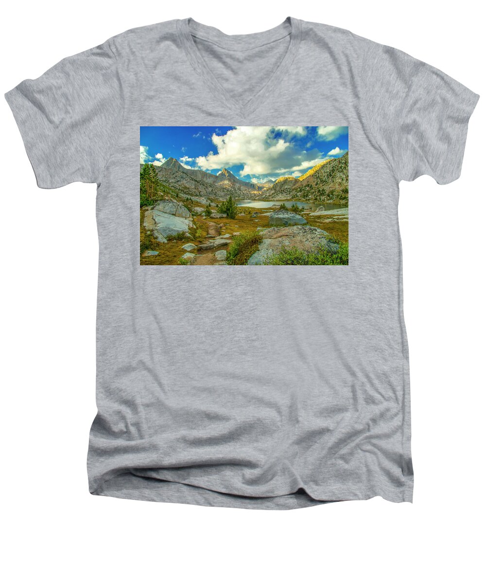 Kings Canyon National Park Men's V-Neck T-Shirt featuring the photograph A Morning in Evolution Basin by Doug Scrima