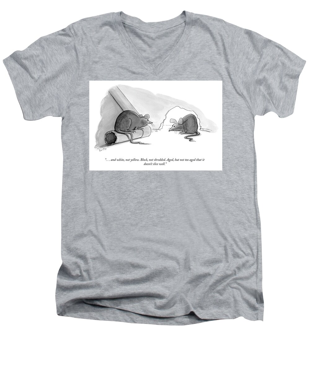 . . . And White Men's V-Neck T-Shirt featuring the drawing Aged But Not Too Aged by Julia Suits