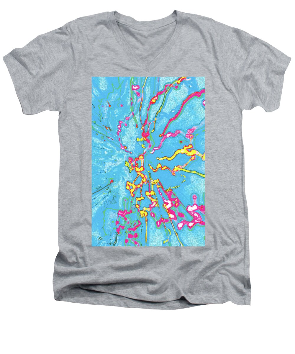 Abstract Photographs Men's V-Neck T-Shirt featuring the digital art In To The Blue by David Davies