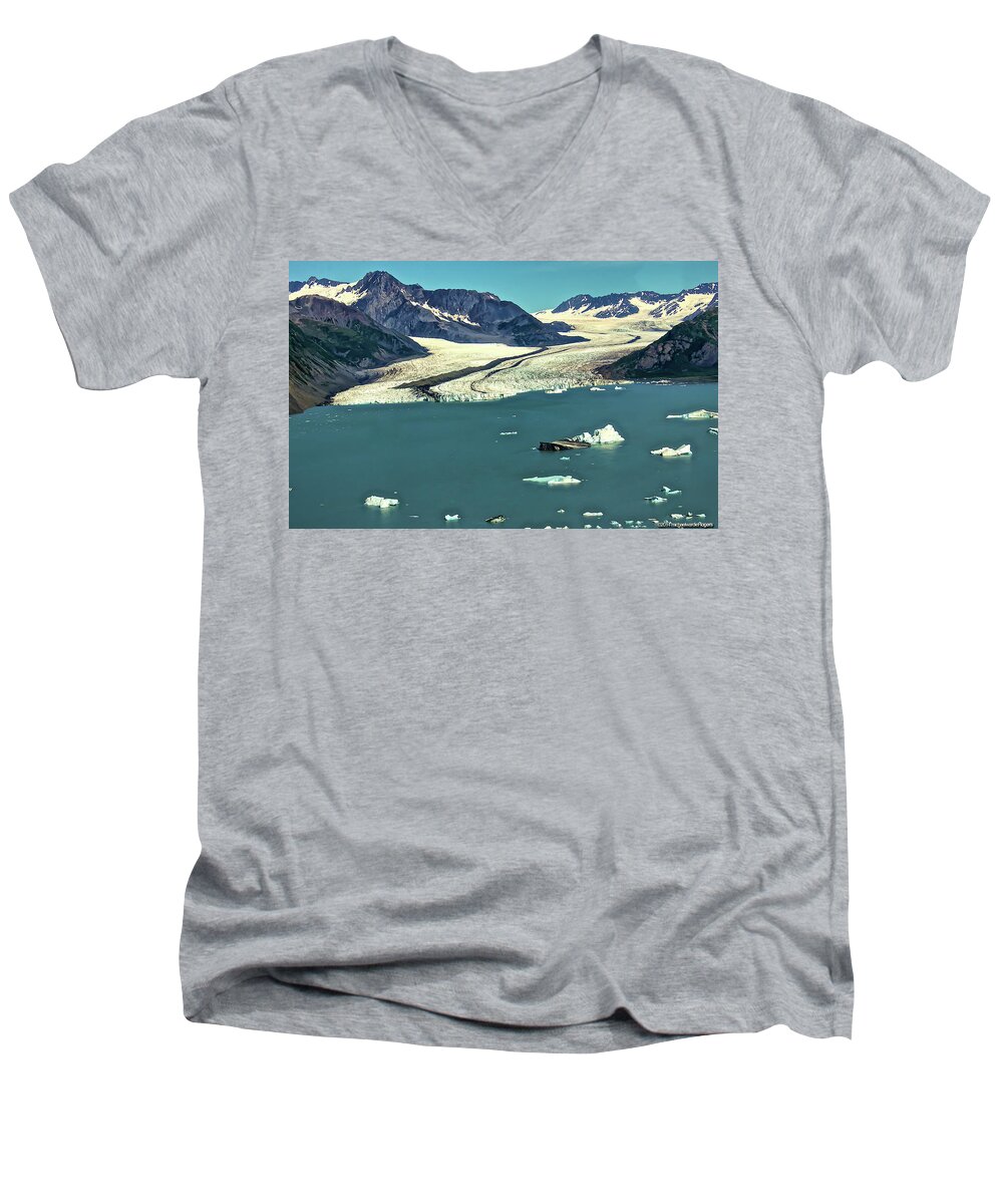  Men's V-Neck T-Shirt featuring the photograph Bear Glacier Kenai Fjords National Park Alaska by Michael W Rogers