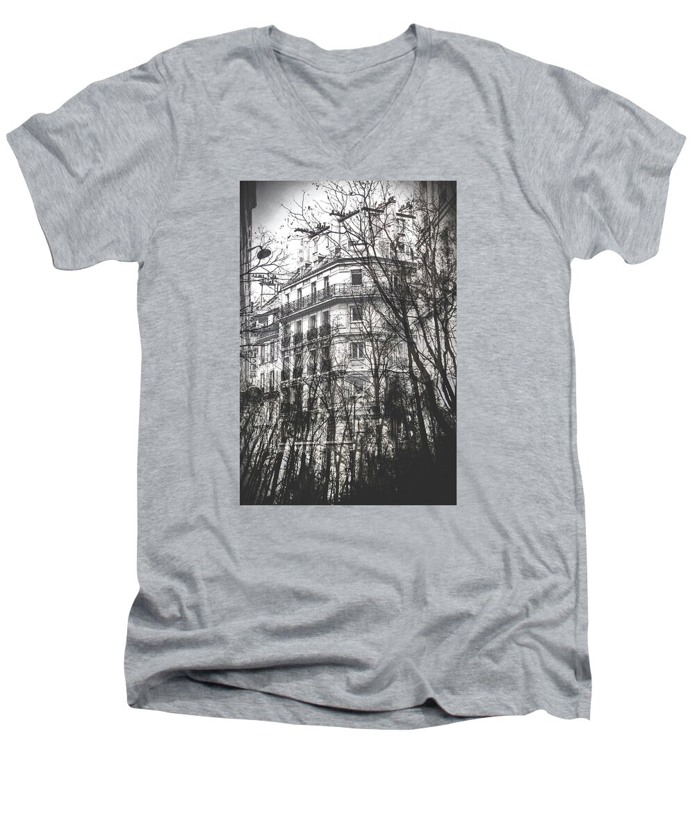 Trees Men's V-Neck T-Shirt featuring the photograph Between Two Worlds by Susan Maxwell Schmidt
