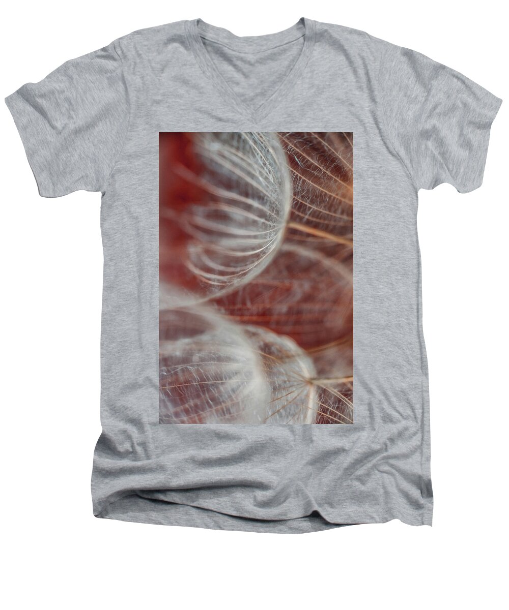 Dandelions Men's V-Neck T-Shirt featuring the photograph Butterfly Dandelions by Iris Greenwell