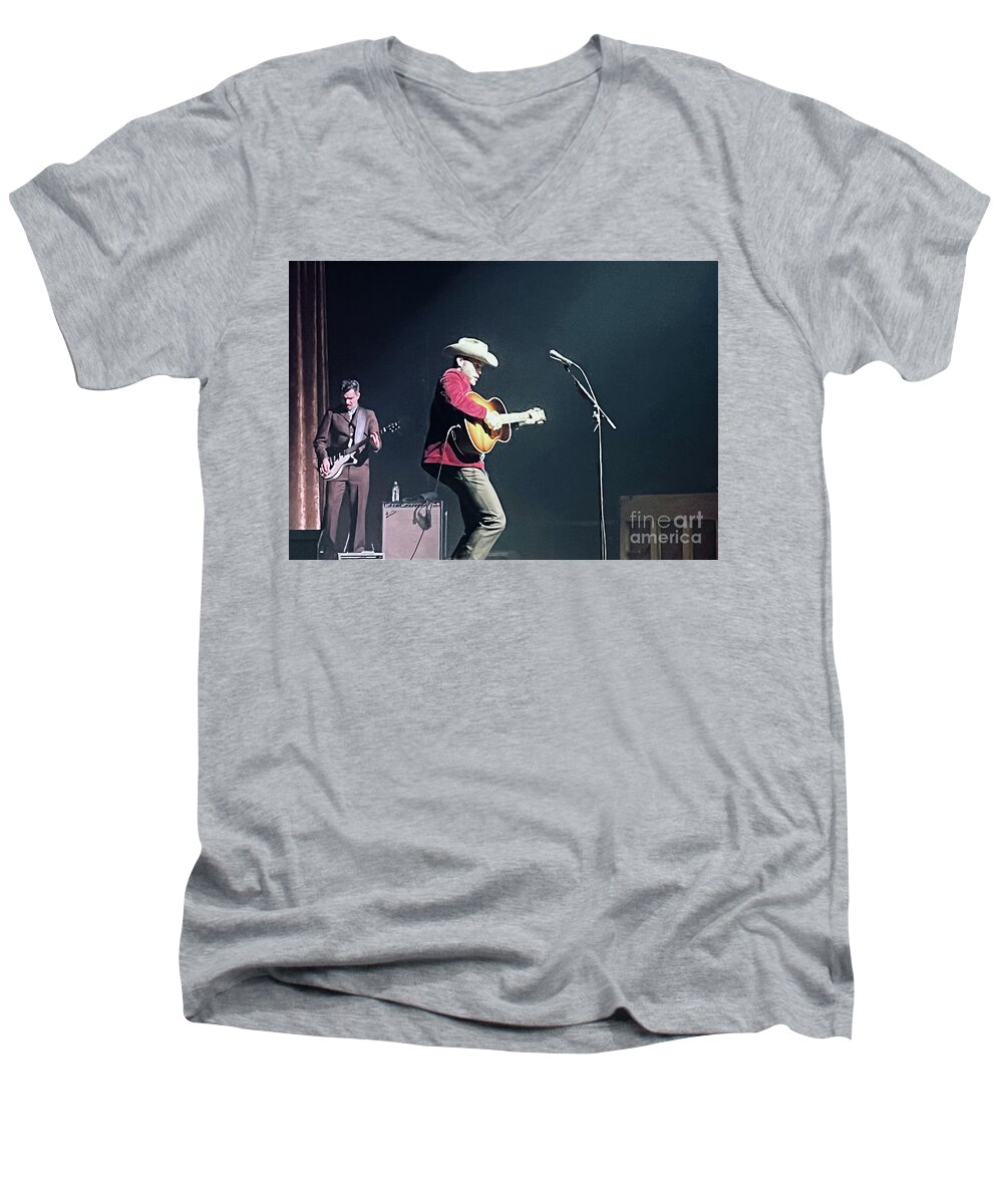 Charley Crockett Men's V-Neck T-Shirt featuring the photograph Charley Crockett Concert #2 by Jennifer Camp
