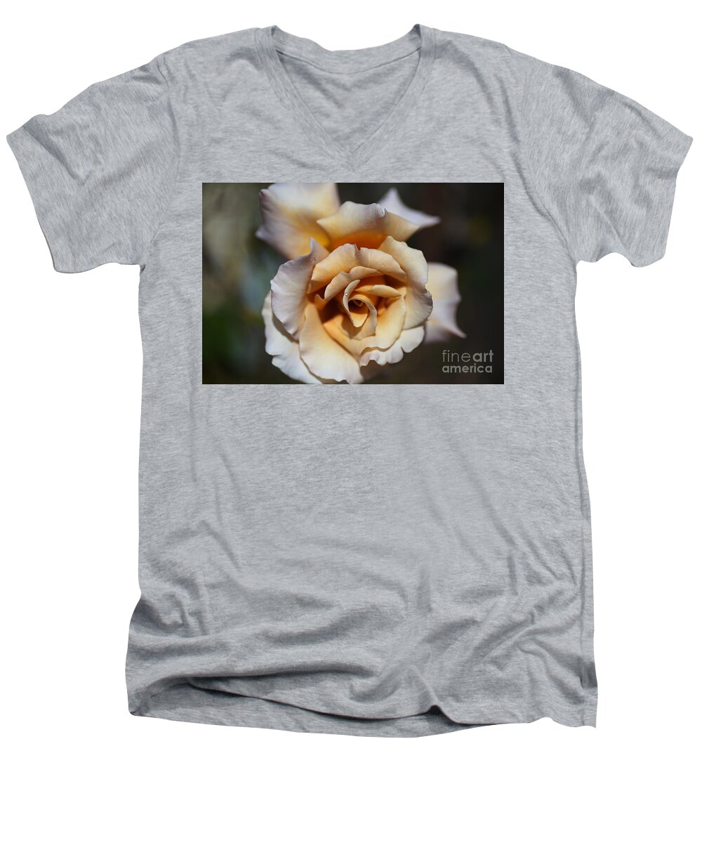 Rosa Julias Rose Men's V-Neck T-Shirt featuring the photograph Coffee Rose by Joy Watson