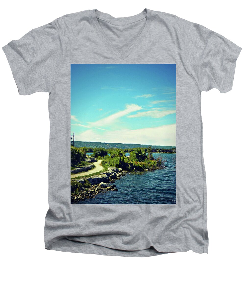 Collingwood Point Men's V-Neck T-Shirt featuring the photograph Collingwood Point by Cyryn Fyrcyd