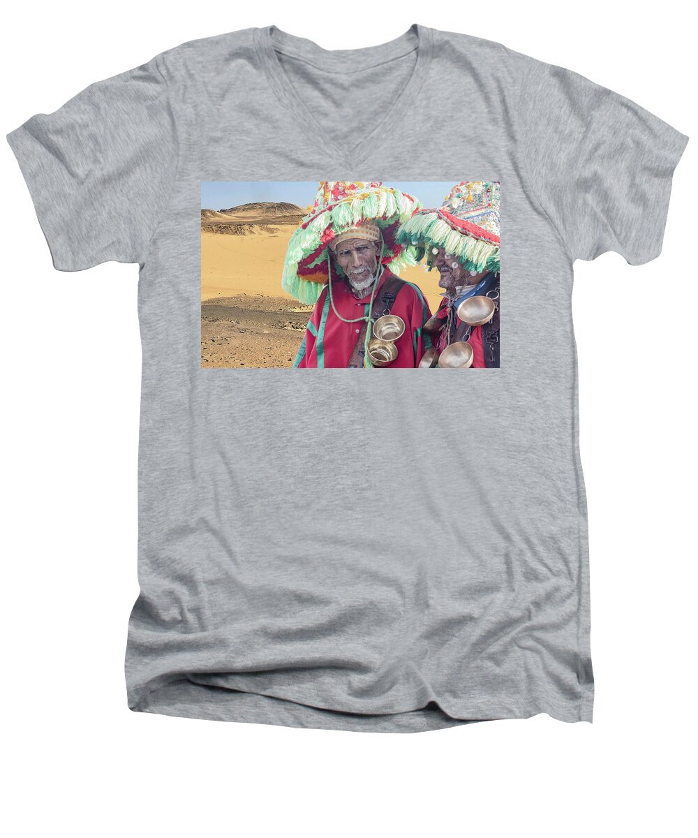 Morocco Men's V-Neck T-Shirt featuring the photograph Desert Pomp by Edward Shmunes