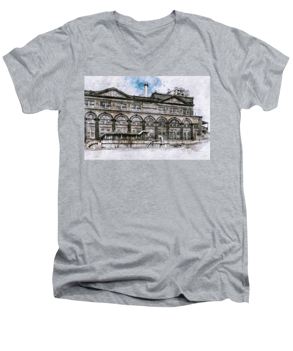 Union Electric Men's V-Neck T-Shirt featuring the photograph Electric Company by Randall Allen
