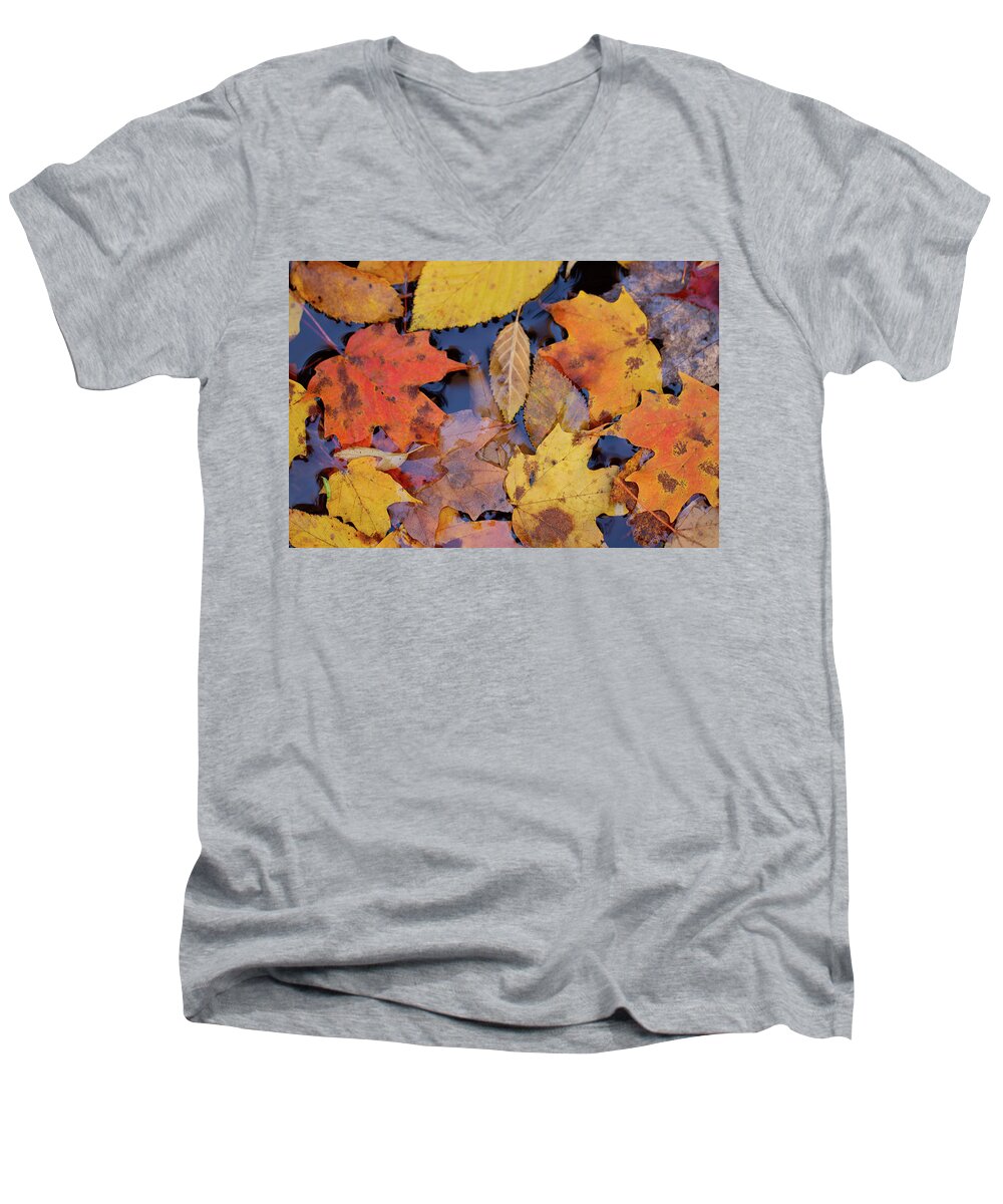 Leaves Men's V-Neck T-Shirt featuring the photograph Fallen Leaves by Doug McPherson