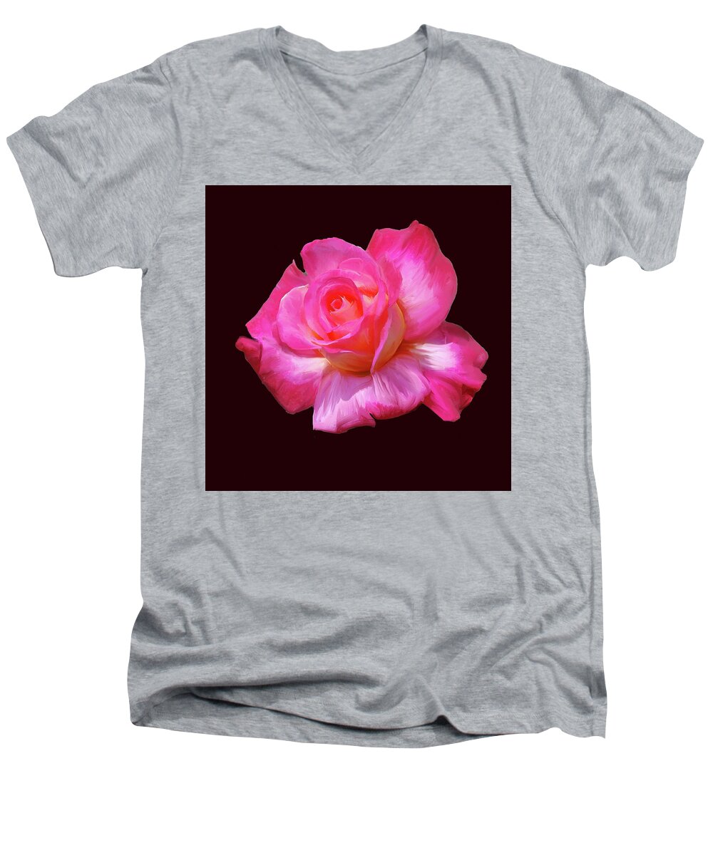 Flowers Men's V-Neck T-Shirt featuring the painting Gorgeous by Don Wright