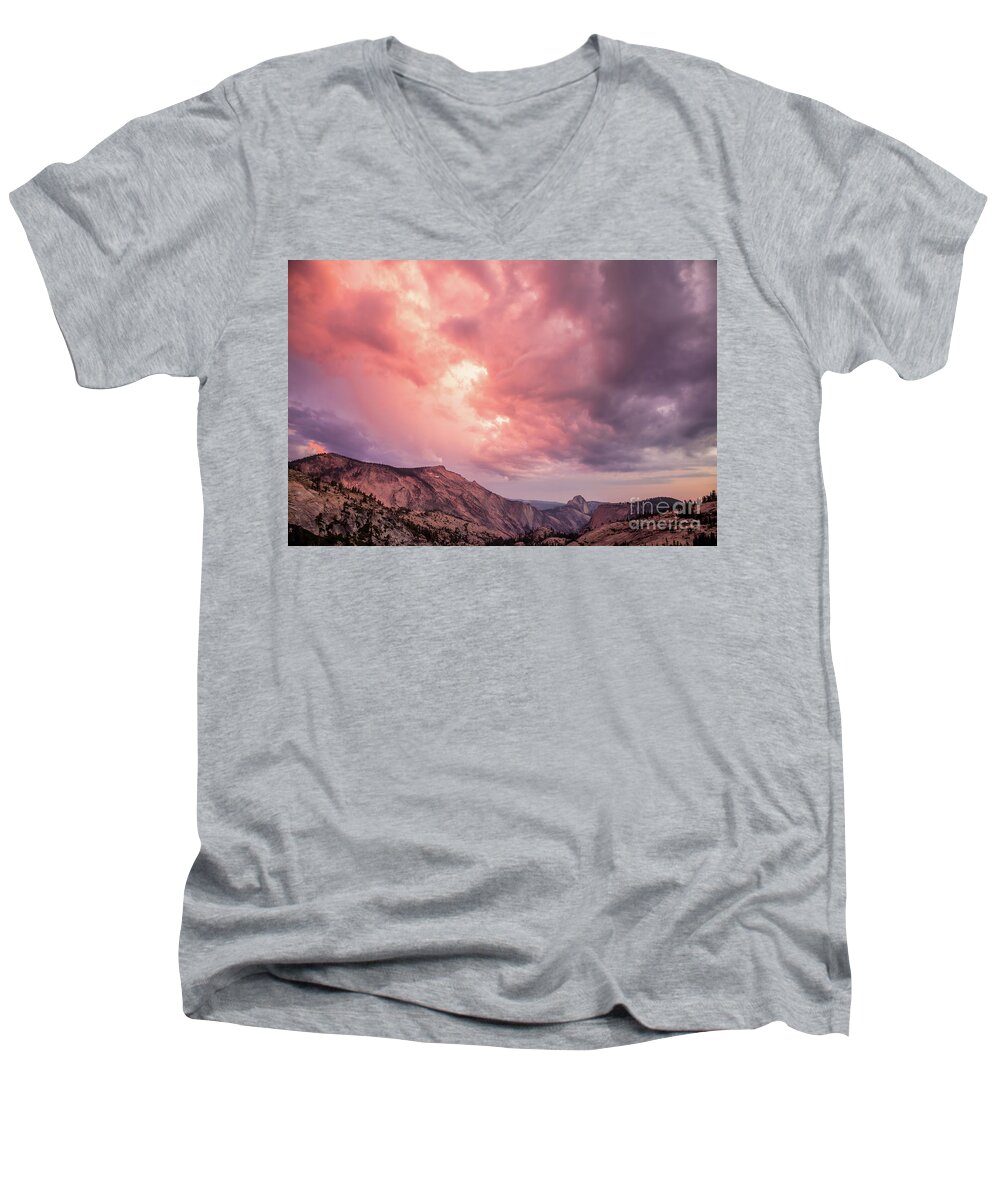 Half Dome Men's V-Neck T-Shirt featuring the photograph Half Dome from Olmsted Point by Olivier Steiner