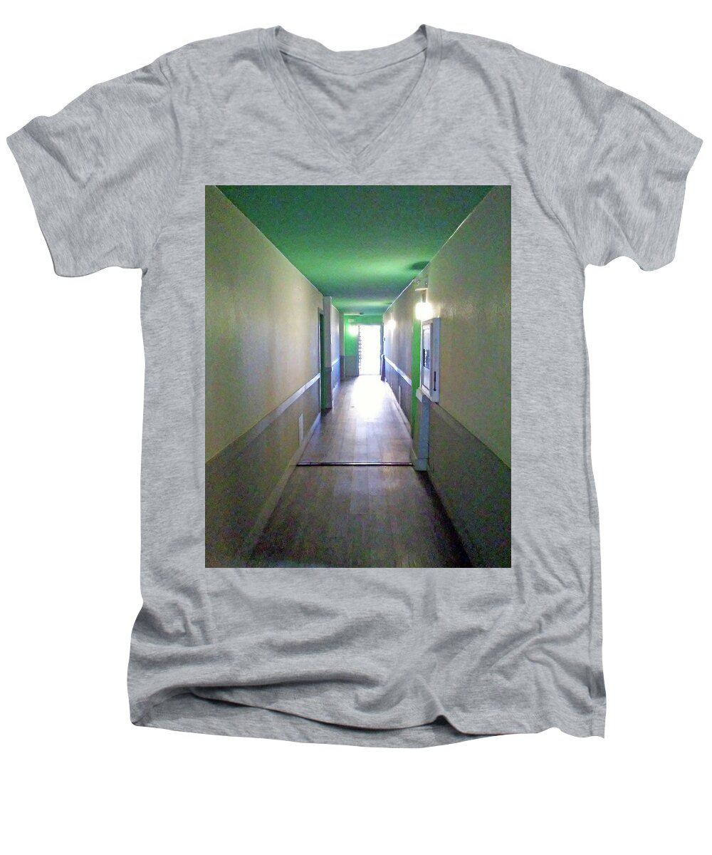 Hallway Men's V-Neck T-Shirt featuring the photograph Hallway by Andrew Lawrence