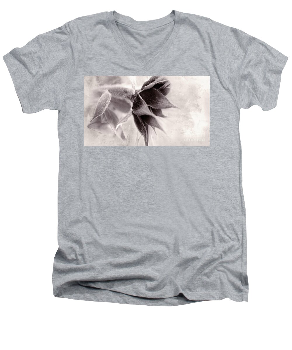 Black And White Men's V-Neck T-Shirt featuring the photograph Invisible Flower by Janie Johnson